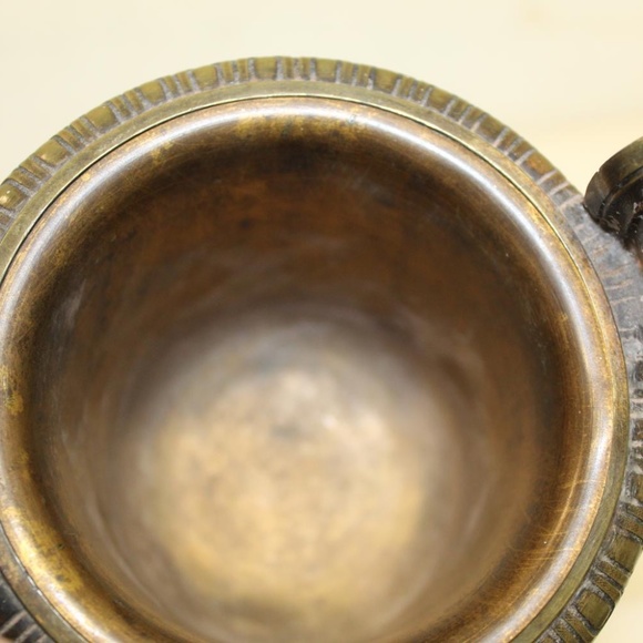 Vase Carved Metal Vintage Figural Procession - Picture 14 of 15